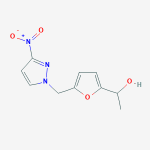 molecular formula C10H11N3O4 B8376195 1-[5-(3-Nitro-pyrazol-1-ylmethyl)-furan-2-yl]-ethanol 