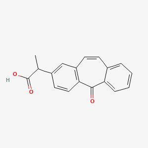 molecular formula C18H14O3 B8376199 5H-Dibenzo(a,d)cycloheptene-2-acetic acid, alpha-methyl-5-oxo- CAS No. 63247-28-9