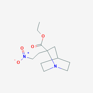 molecular formula C12H20N2O4 B8376257 Ethyl 2-(2-nitroethyl)quinuclidine-2-carboxylate 