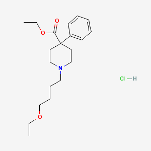 molecular formula C20H32ClNO3 B8376284 1-(4-Ethoxybutyl)-4-phenylisonipecotic acid ethyl ester hydrochloride 