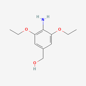 molecular formula C11H17NO3 B8376304 (4-Amino-3,5-diethoxy-phenyl)-methanol 