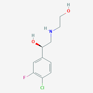 molecular formula C10H13ClFNO2 B8376321 (R)-1-(4-chloro-3-fluorophenyl)-2-(2-hydroxyethylamino)ethanol 