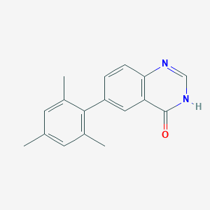 molecular formula C17H16N2O B8376322 6-(2,4,6-trimethylphenyl)-3H-quinazolin-4-one 