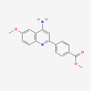 molecular formula C18H16N2O3 B8376354 Methyl 4-(4-amino-6-methoxyquinolin-2-yl)benzoate 
