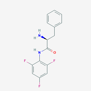 molecular formula C15H13F3N2O B8376371 (S)-alpha-Amino-N-(2,4,6-trifluorophenyl)benzenepropanamide 