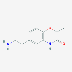 molecular formula C11H14N2O2 B8376390 2-Methyl-3-oxo-6-(2-amino-ethyl)-3,4-dihydro-2H-1,4-benzoxazine CAS No. 221311-46-2