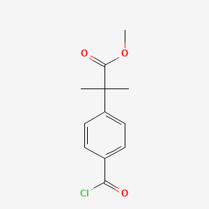molecular formula C12H13ClO3 B8376527 2-(4-Chlorocarbonyl-phenyl)-2-methyl-propionic acid methyl ester 