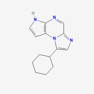 molecular formula C14H16N4 B8376535 8-cyclohexyl-3H-imidazo[1,2-a]pyrrolo[2,3-e]pyrazine 