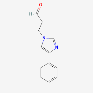 molecular formula C12H12N2O B8376854 3-(4-phenyl-1H-imidazol-1-yl)propionaldehyde 
