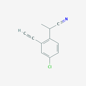 2-(4-Chloro-2-ethynylphenyl)propanenitrile
