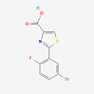 molecular formula C10H5BrFNO2S B8376993 2-(5-Bromo-2-fluorophenyl)thiazole-4-carboxylic acid 