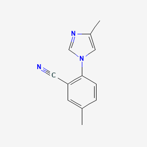 molecular formula C12H11N3 B8377030 5-Methyl-2-(4-methyl-imidazol-1-yl)-benzonitrile 