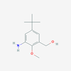 molecular formula C12H19NO2 B8377046 (3-Amino-5-tert-butyl-2-methoxyphenyl)methanol 