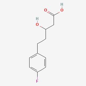 molecular formula C11H13FO3 B8377058 3-Hydroxy-5-(4-fluorophenyl)valeric acid 