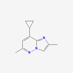 molecular formula C11H13N3 B8377069 8-Cyclopropyl-2,6-dimethyl-imidazo[1,2-b]pyridazine 