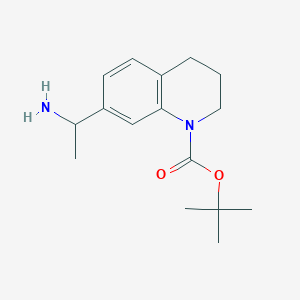 molecular formula C16H24N2O2 B8377074 tert-Butyl 7-(1-aminoethyl)-3,4-dihydroquinoline-1(2H)-carboxylate 