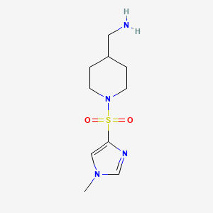molecular formula C10H18N4O2S B8377080 1-(1-methyl-1H-imidazole-4-sulfonyl)-piperidin-4-ylmethyl amine 