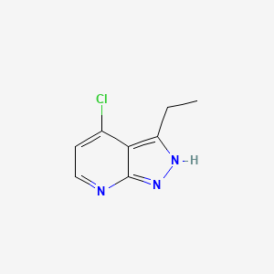 molecular formula C8H8ClN3 B8377127 4-Chloro-3-ethyl-1H-pyrazolo[3,4-b]pyridine 