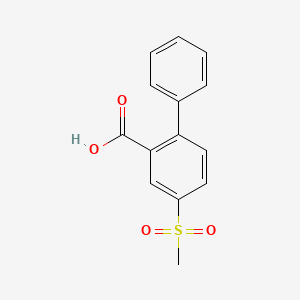 molecular formula C14H12O4S B8377205 4-(Methylsulfonyl)-2-biphenylcarboxylic acid 
