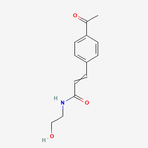 molecular formula C13H15NO3 B8377223 3-(4-Acetylphenyl)-N-(2-hydroxyethyl)prop-2-enamide CAS No. 88332-37-0