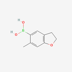 molecular formula C9H11BO3 B8377228 6-Methyl-2,3-dihydrobenzofuran-5-boronic acid 