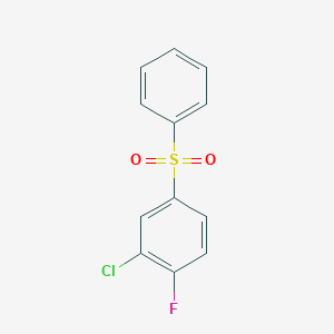 molecular formula C12H8ClFO2S B8377251 3-Chloro-4-fluorophenyl phenyl sulfone CAS No. 934241-81-3