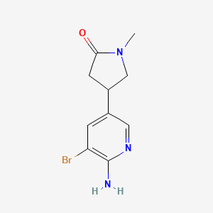 molecular formula C10H12BrN3O B8377280 4-(6-Amino-5-bromopyridin-3-yl)-1-methylpyrrolidin-2-one 