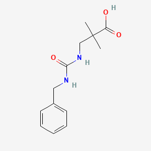 molecular formula C13H18N2O3 B8377302 3-(3-Benzylureido)-2,2-dimethylpropanoic acid 