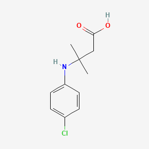 molecular formula C11H14ClNO2 B8377304 3-(4-Chlorophenylamino)-3-methylbutanoic acid 