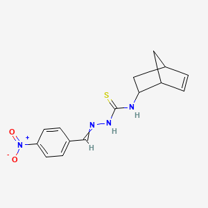 molecular formula C15H16N4O2S B8377356 4-(Bicyclo[2.2.1]hept-5-en-2-yl)-1-(4-nitrobenzylidene)thiosemicarbazide 