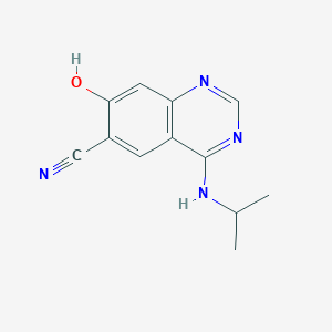 molecular formula C12H12N4O B8377364 7-Hydroxy-4-(isopropylamino)quinazoline-6-carbonitrile 