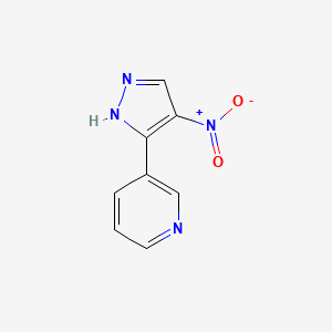 molecular formula C8H6N4O2 B8377394 3-(4-nitro-1H-pyrazol-3-yl)-pyridine 