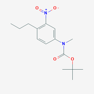 molecular formula C15H22N2O4 B8377426 Methyl-(3-nitro-4-propyl-phenyl)-carbamic acid tert-butyl ester 