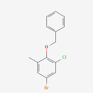 molecular formula C14H12BrClO B8377430 4-Bromo-6-chloro-2-methyl-1-benzyloxybenzene 