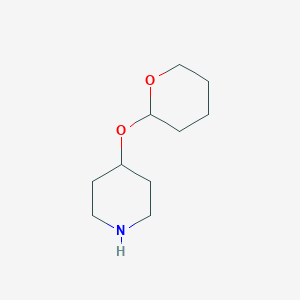 molecular formula C10H19NO2 B8377438 4-(Oxan-2-yloxy)piperidine CAS No. 93343-04-5