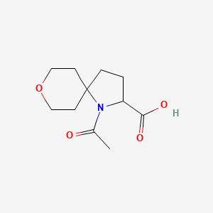molecular formula C11H17NO4 B8377472 1-Acetyl-8-oxa-1-azaspiro[4.5]decane-2-carboxylic acid 