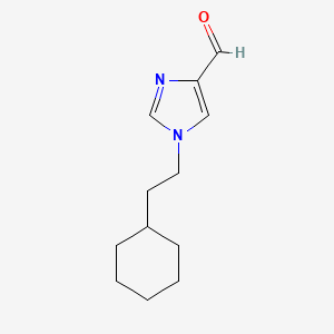 molecular formula C12H18N2O B8377487 1-(2-Cyclohexylethyl)-1H-imidazole-4-carboxaldehyde 