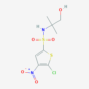 molecular formula C8H11ClN2O5S2 B8377506 5-Chloro-4-nitro-thiophene-2-sulfonic acid (2-hydroxy-1,1-dimethyl-ethyl)-amide 