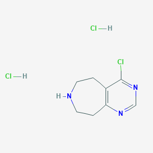 molecular formula C8H12Cl3N3 B8377515 4-chloro-6,7,8,9-tetrahydro-5H-pyrimido[4,5-d]azepine dihydrochloride 