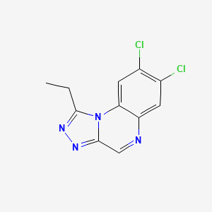 molecular formula C11H8Cl2N4 B8377544 1-Ethyl-7,8 dichloro-1,2,4-triazolo[4,3-a]quinoxaline 