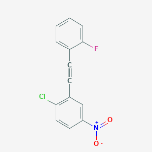 molecular formula C14H7ClFNO2 B8377549 1-Chloro-2-(2-fluoro-phenylethynyl)-4-nitro-benzene 