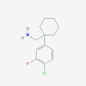 molecular formula C13H17ClFN B8377556 [1-(4-Chloro-3-fluorophenyl)cyclohexyl]methanamine 