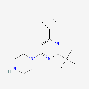 molecular formula C16H26N4 B8377568 2-tert-Butyl-4-cyclobutyl-6-(piperazin-1-yl)pyrimidine 