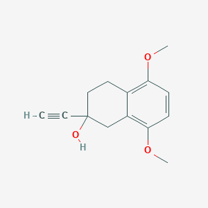 molecular formula C14H16O3 B8377612 1,4-Dimethoxy-6-ethynyl-6-hydroxy-5,8-dihydro-(7H) naphthalene 