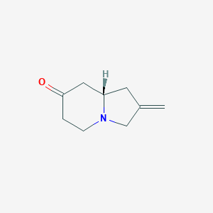 molecular formula C9H13NO B8377626 (8As)-2-methylidene-1,2,3,5,6,7,8,8a-octahydroindolizin-7-one 