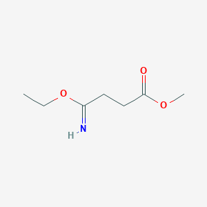molecular formula C7H13NO3 B8377639 Methyl 4-ethoxy-4-iminobutanoate 