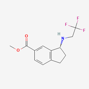 molecular formula C13H14F3NO2 B8377646 (R)-Methyl 3-(2,2,2-trifluoroethylamino)-2,3-dihydro-1H-indene-5-carboxylate 