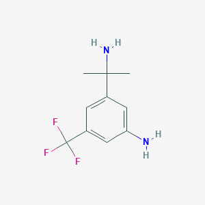 molecular formula C10H13F3N2 B8377655 3-(2-Aminopropan-2-yl)-5-(trifluoromethyl)aniline 