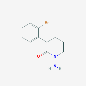 molecular formula C11H13BrN2O B8377661 1-Amino-3-(2-bromophenyl)piperidin-2-one 