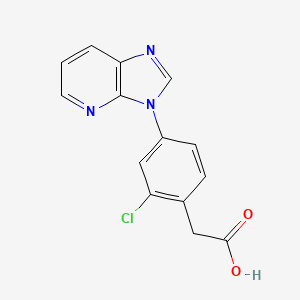 molecular formula C14H10ClN3O2 B8377683 (2-Chloro-4-imidazo[4,5-b]pyridin-3-yl-phenyl)-acetic acid 